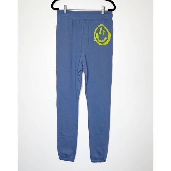 NEW Human Nation Jogger Sweat Pants Women's Smiley Blue Size 2 XS - Picture 1 of 8